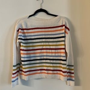 Loft S rainbow stripe sweater